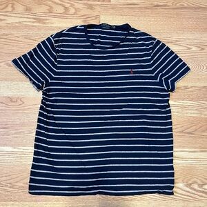 Ralph Lauren Navy and White Striped Tee